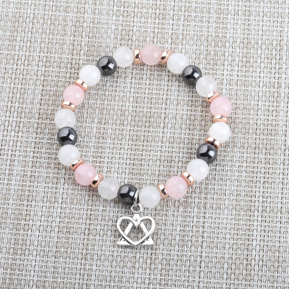 WSNANG Adoption Heart Triangle Charm Bracelet Adoption Symbol Jewelry Foster Mom Gotcha Day Gift