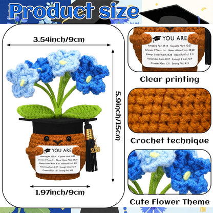Wavwavw 2026 Christian Graduation Gifts for Her Him Bible Verses Crochet Flower Gifts for Class of 2026 Senior Masters Degree Student University College High School Graduate Religious Souvenir