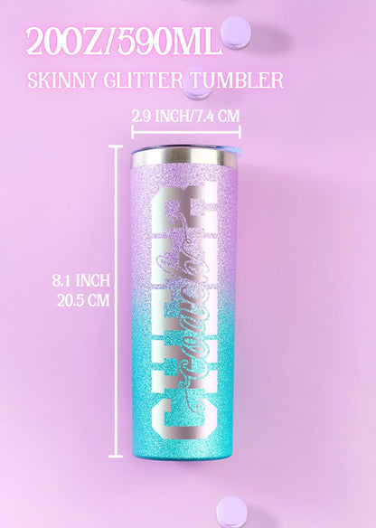 Onebttl Cheer Coach Gifts - 20oz/590ml Stainless Steel Skinny Insulated Tumbler With Straw, Lid - Gift for Cheerleading or Cheerleader Coach, Women, Her, Female