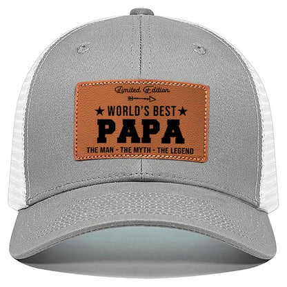 Men's Hat Gifts - Men Cap Gifts for Christmas Father's Day Birthday Trucker Hat Leather Pattern Baseball Cap