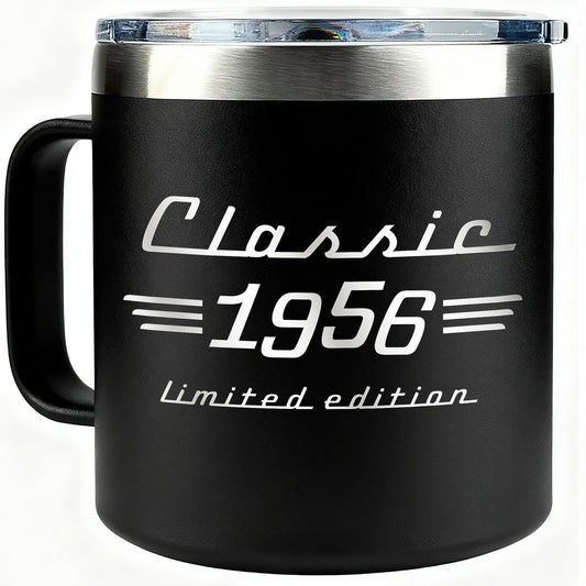 70th Birthday Gifts for Men, Dad - Mens Birthday Gift Ideas, Dad Birthday Gift, mens Gifts Ideas - Funny, Gag Gifts for Men - 1956 Birthday Gifts for Men Mug 14Oz Stainless Steel