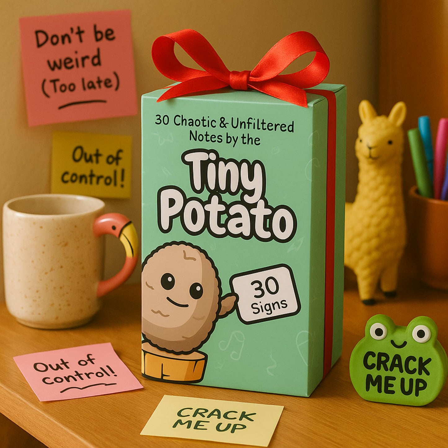 Funny Friendship Gift - Tiny Potato Crochet W/ 30 Sassy Messages for Women Friends Bestie BFF Coworker - Best Friend Birthday Gifts for Women, Sister Birthday, College Graduation Present Idea for Her
