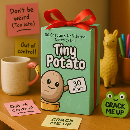 Funny Friendship Gift - Tiny Potato Crochet W/ 30 Sassy Messages for Women Friends Bestie BFF Coworker - Best Friend Birthday Gifts for Women, Sister Birthday, College Graduation Present Idea for Her
