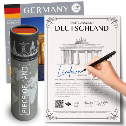 German Gifts for Women an Men | Real Piece of Germany | Highly Unique German Themed Gifts - Blank Certificate to Write in The Name of Your Choice | Berlin Gift Ideas | German Christmas Gift