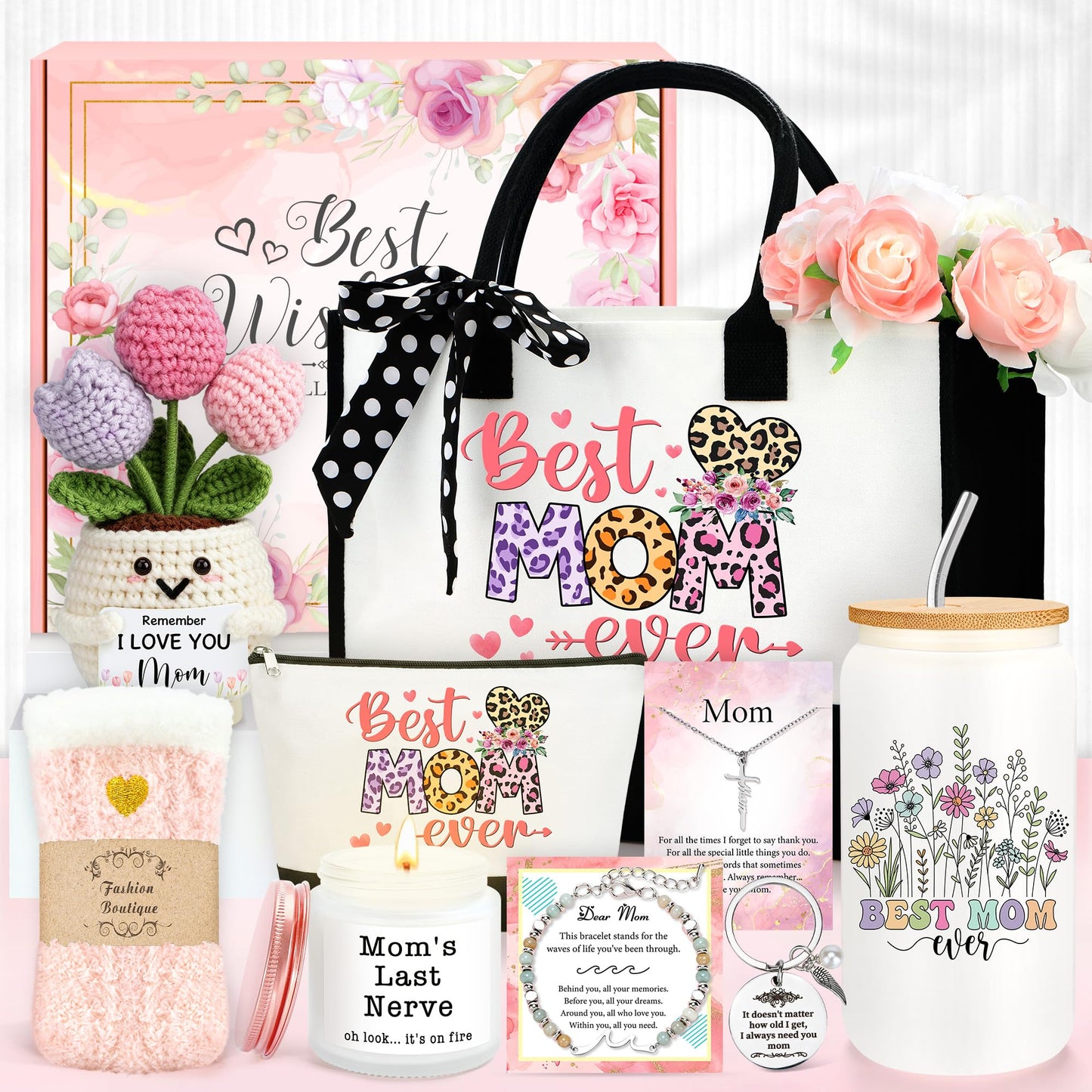 Gifts for Mom Birthday Gifts for Mom from Daughter Mothers Day Gift Ideas for Mama Best Moms Ever Gift Stuff Happy Birthday Mother Present Basket from Son Unique Things for Mothers Who Have Everything
