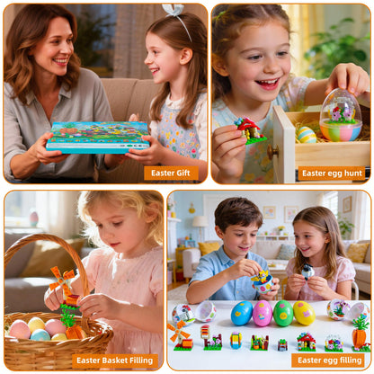 Sawaruita 12-Pack Easter Egg Filler Building Blocks Mini Toys for Kids - Easter Basket Stuffers Gifts for Boys Girls Teens