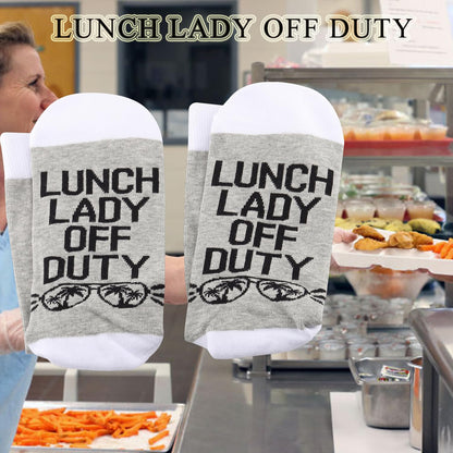BDPWSS Lunch Lady Gift Cafeteria Worker Gift Lunch Lady Off Duty Socks Cafeteria Crew Gifts Lunch Ladys Vibes Gifts