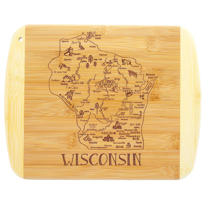 Totally Bamboo A Slice of Life Wisconsin State Serving and Cutting Board, 11" x 8.75"