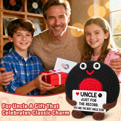 Fathers Day Uncle Gifts from Niece Nephew Best Uncle Ever Gifts Birthday Father's Day Retirement Favorite Uncles Gift from Niece Nephew Handmade Crochet Vinyl Record Music Lover Uncle's Gift