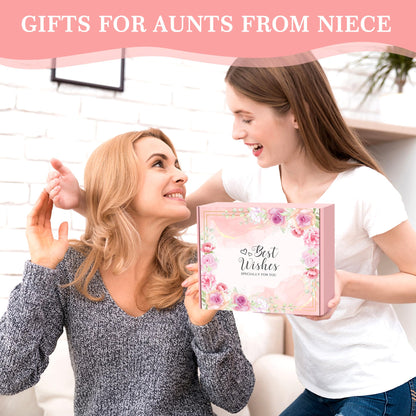 Saineron Aunt Gifts for Women Best Auntie Gift Ideas Cool Aunt Birthday Gifts for Aunts from Niece Auntie Birthday Gift Presents for Aunts Bracelet Keychain Cup Socks Tote Bag Acrylic Puzzle
