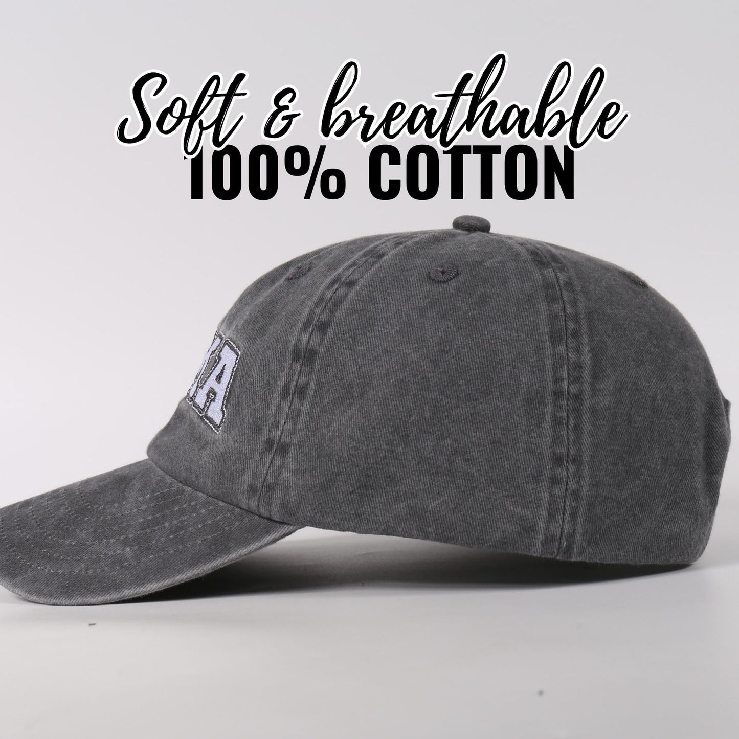 InnoBeta Mema Gifts Cap for Grandma, Funny Adjustable Embroidered Hat Gifts for Birthday, Christmas, Grey