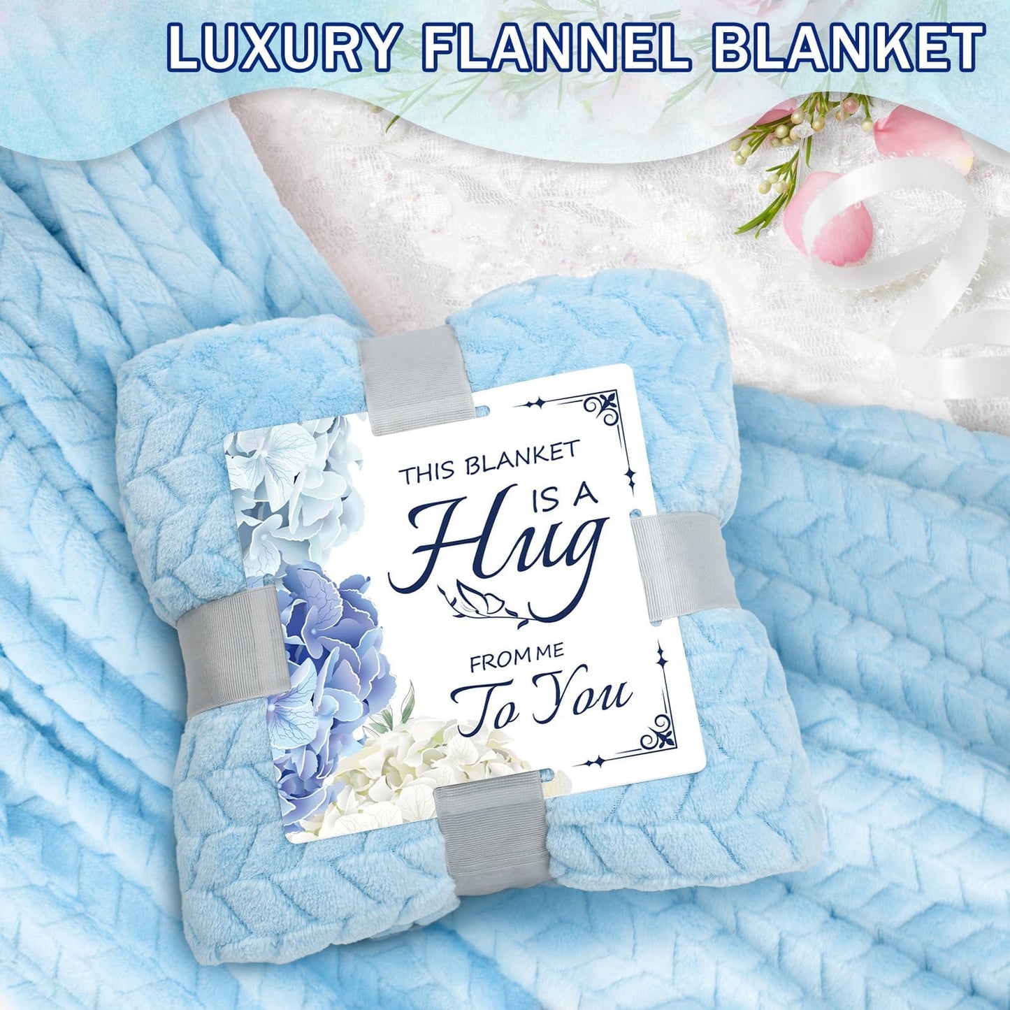Happy Birthday Gifts for Women Mom Daughter Sister Wife Grandma, for Her, Self Care Gift Get Well Relaxing Spa Gift Basket Set (Blue)