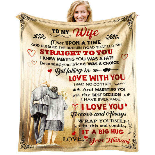 Mother's Day Wife Gift from Husband - Gift for My Wife Mothers Day - Wedding Anniversary Romantic Gift for Women Her - Gifts for Wifes Birthday - to My Wifes Throw Blanket 60 x 50 inch