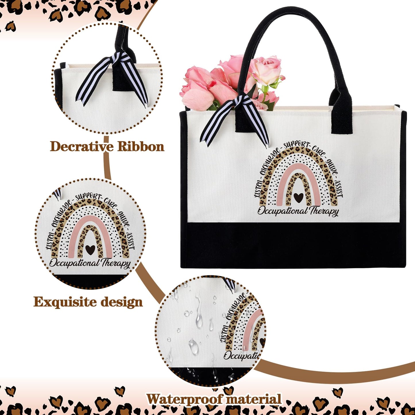 Geiserailie 8 Pcs Occupational Therapist Gifts for Women 2026 Including Large Tote Bag Cosmetic Bags Tumbler Cup Plush Socks Metal Keychain Card and Envelope for National Ot Month Appreciation Gifts