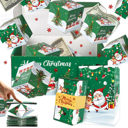 Sereliy Christmas Exploding Money Gift Boxes for Cash, 12 Pack Pop Up Surprise Money Box with Confetti, Merry Christmas Explosion Gift Box for Cash Giving, Fun Holiday Gifts Ideas for Kids Adults