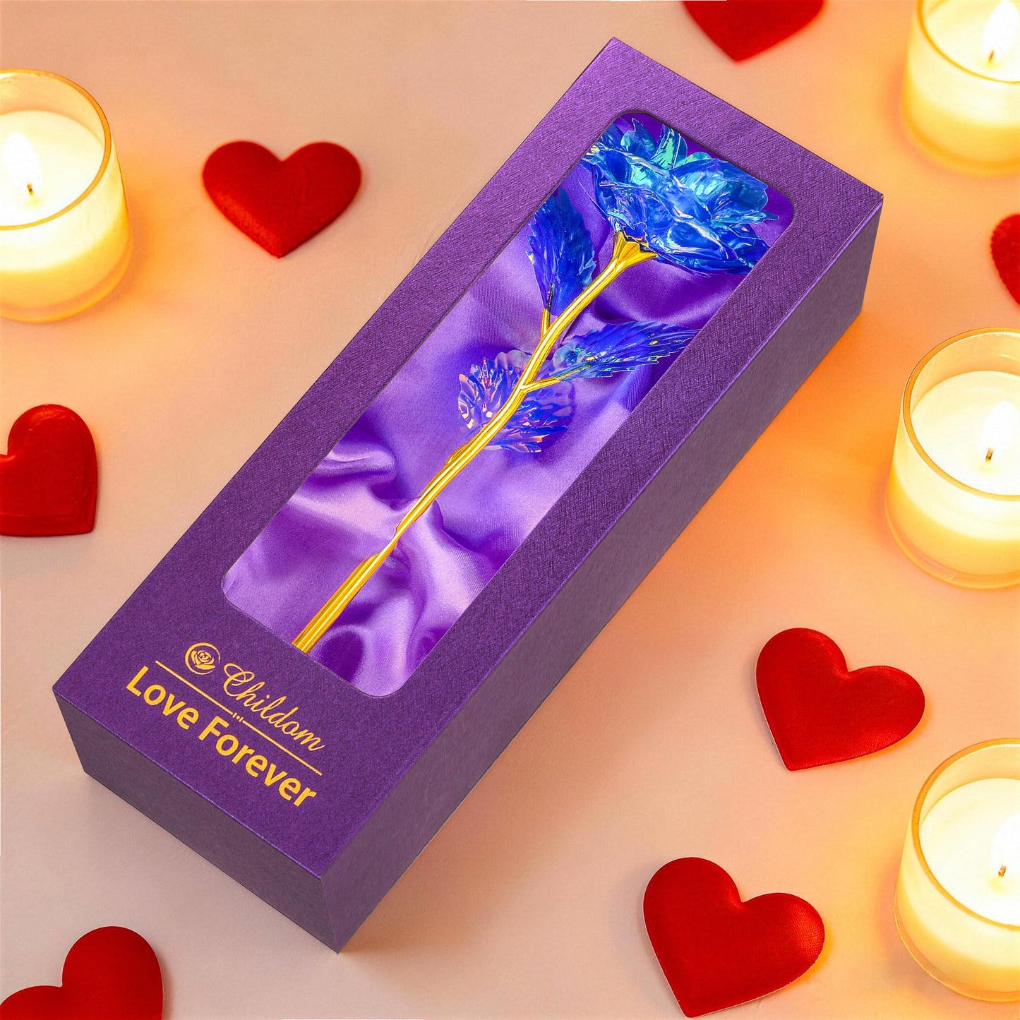 Childom Mothers Day Rose Gifts for Mom,Birthday Gifts for Women,Mothers Day Flowers Gifts for Mom from Daughter Son,Blue Artificial Flowers Gift for Wife,Grandma,Christmas,Valentines,Anniversary