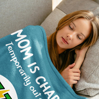 Craftique Mom Birthday Gifts, Funny Gifts for Mom- Mom's Charging Blanket- Moms Gift for Women from Daughter Son Husband, Super Soft Blanket Throw for Napping Travel, 60”×50”