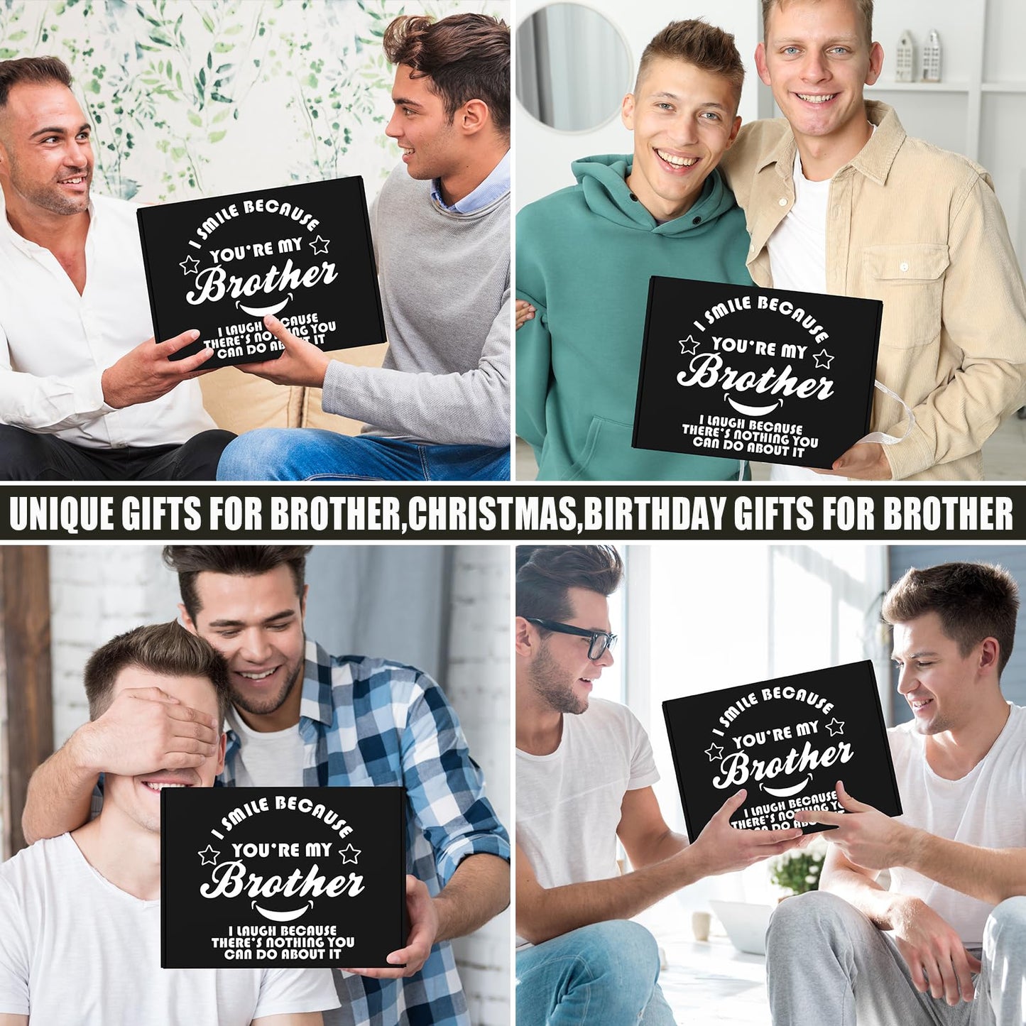 10 PCS Brother Gifts from Sister with 20 Oz Tumbler Journal Cap Bracelet Socks Pen, Birthday Christmas Christian Gift for Brother Adult, Son, Nephew, Grandson