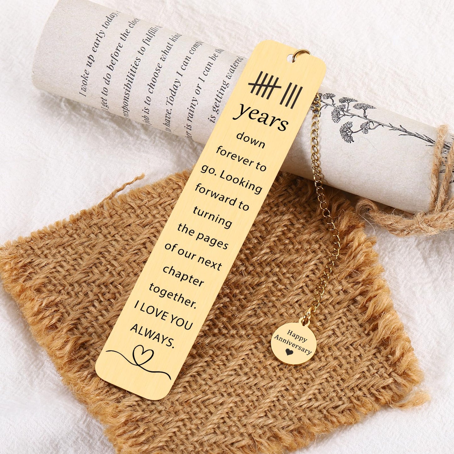 Bronze for 8th Wedding Anniversary - Bookmarks, GIFS for Her & Him Valentine Bookmarks for Couple Husband Wife Parents