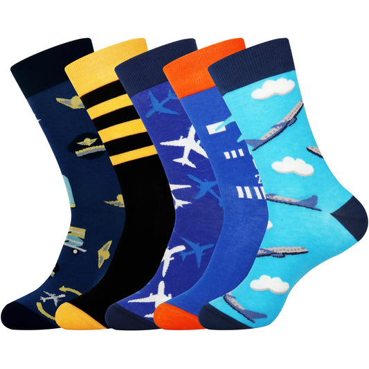 Jeasona Mens Funny Fun Crazy Funky Dress Crew Socks Gifts for Men Dad Grandpa