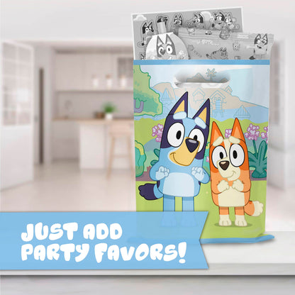 Unique Bluey Goodie Bags for Party Favors | 16 Pack | Bluey Birthday Decorations and Party Supplies