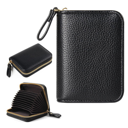 Credit Card Holder RFID Card Case Wallet, Small Accordion Zipper Card Case Holder, Card Organizer Case for Women Men