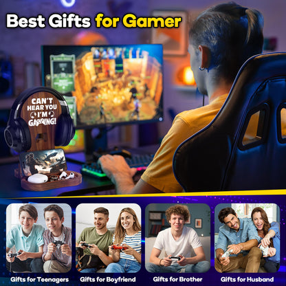 Slothoem-Gamer Gifts for Boy Girl Graduation Birthday, Gamer Room Decor for Brother, Gaming Gifts for Daddy,Boyfriend, Son, Husband, 2026 Graduation Gift, Gamer Room Accessories, Wooden Headset Stand
