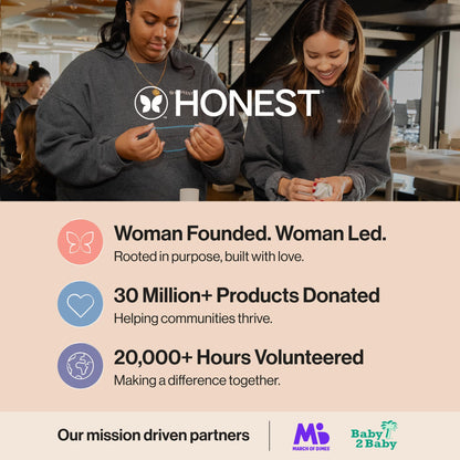 The Honest Company New Mama Care Essentials Gift Set, Hospital Bag Must Haves, Travel Size Nip Balm (0.5 oz) Glow On Body Cream (1 Gotta Face Wash (1.75 fl) with Reusable Pouch