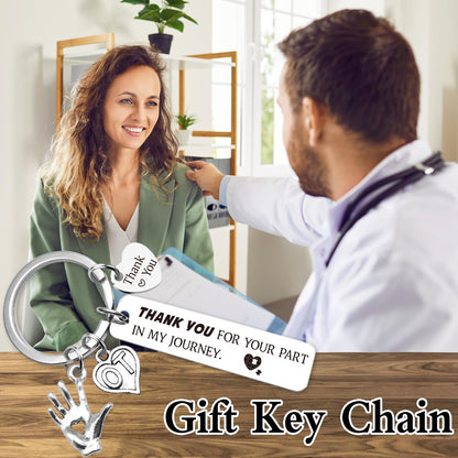 Therapy Gifts Keychain for Women Men - Thank You Keychains for OT PT Therapist, Slp Mental Health Mentor Appreciation Gift