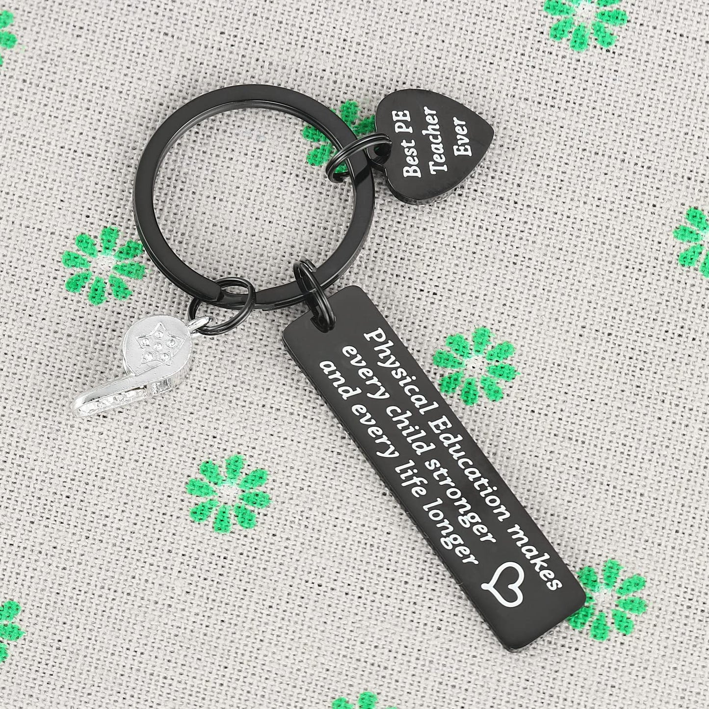 PE Teacher Appreciation Gifts Keychain for Women Men Male from Student PE Whistle Charm Keyring Thank You Gym Teachers Best P E Coach PE Keychain