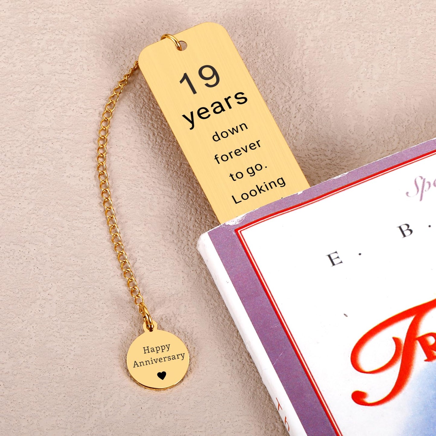 19th Bronze Anniversary Gifts for Men Women, 19th Wedding Anniversary Bookmark Gifts for Wife Husband Couples, Bronze Gift for 19 Year, Happy 19 Anniversarys Bookmark Gift for Mothers Day Fathers Day