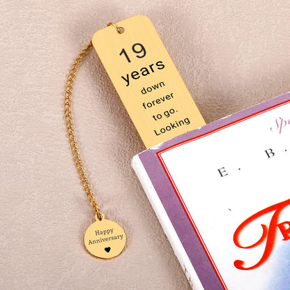 19th Bronze Anniversary Gifts for Men Women, 19th Wedding Anniversary Bookmark Gifts for Wife Husband Couples, Bronze Gift for 19 Year, Happy 19 Anniversarys Bookmark Gift for Mothers Day Fathers Day