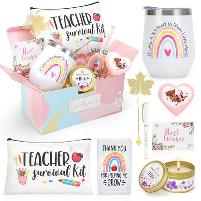 Best Teacher Appreciation Gifts for Women, Christmas, Birthday, Back to School, Thank You Gifts for Teacher, 12 oz Tumbler Gift Basket