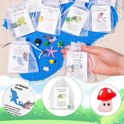 100 Set Employee Appreciation Gifts Bulk for Coworkers Staff - Teacher Appreciation Bulk Resin Gifts for Office Volunteer Staff Thank You Gift Set with Inspirational Note Cards