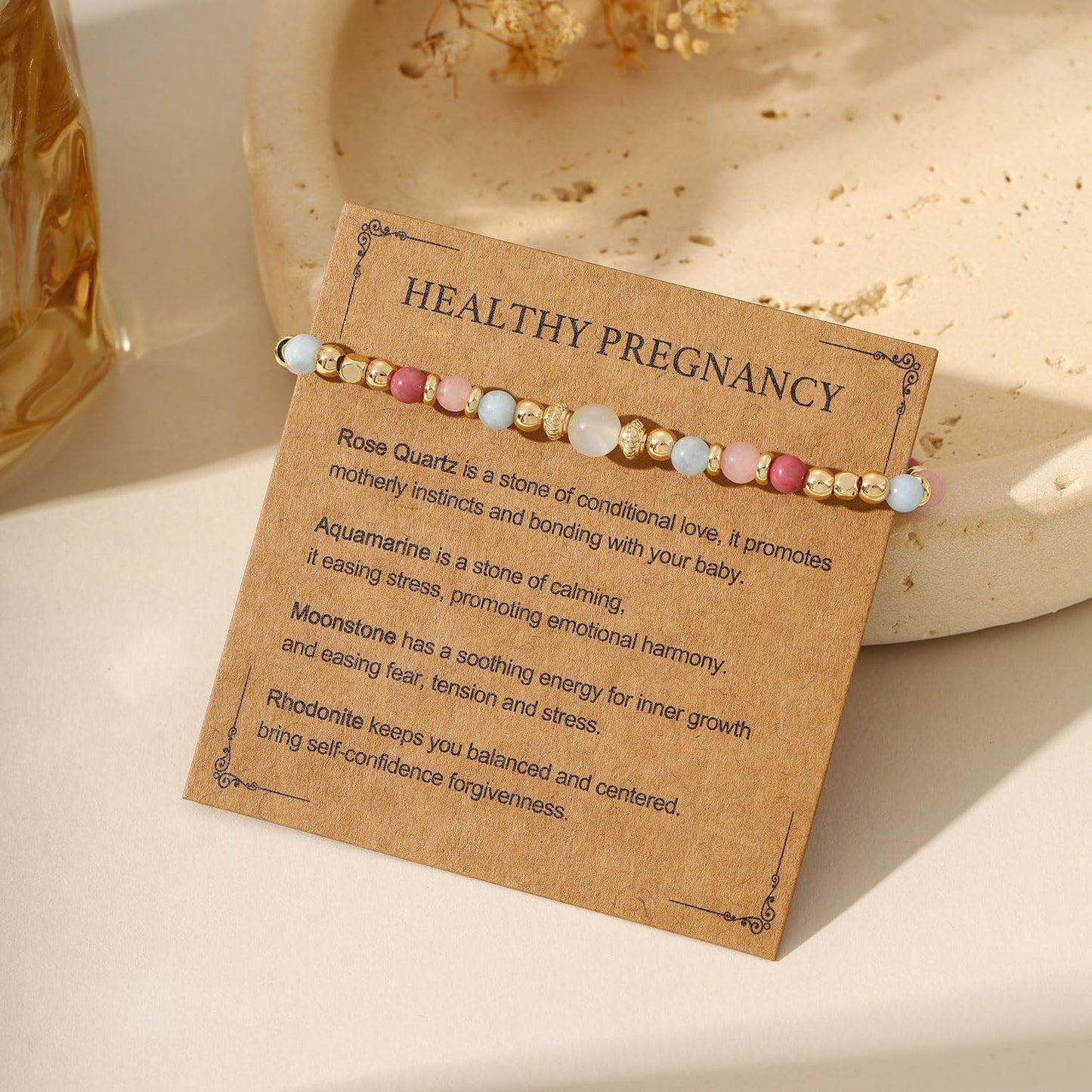 Healthy Pregnancy Bracelet for Mother New Mom, Pregnancy Gifts for Expecting Mom