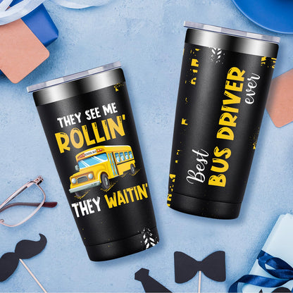 Fufandi Bus Driver Gifts - Bus Driver Appreciation Gifts for Men Women - School Bus Drivers Gift, Christmas Back To School Cup - Tumbler Cup 20oz