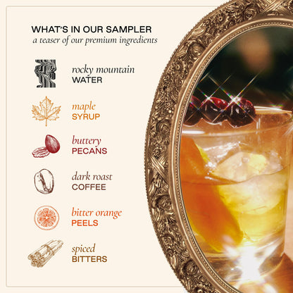 Strongwater Old Fashioned Craft Cocktail Mixer Sample 4 Pack - Makes 16 Cocktails - Handcrafted Old Fashioned Gift Set - Travel-Friendly, No Artificial Sweeteners - Just Mix with Bourbon or Whiskey