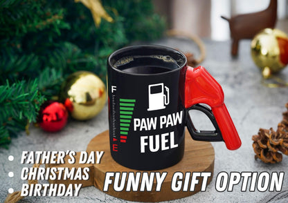 Onebttl Paw Paw Gifts, Pawpaw Fuel Color Changing Coffee Mug with Fueling Nozzle Handle, Gifts for Grandpa, 13.5oz/400ml Funny Ceramic Mug for Christmas, Father's Day