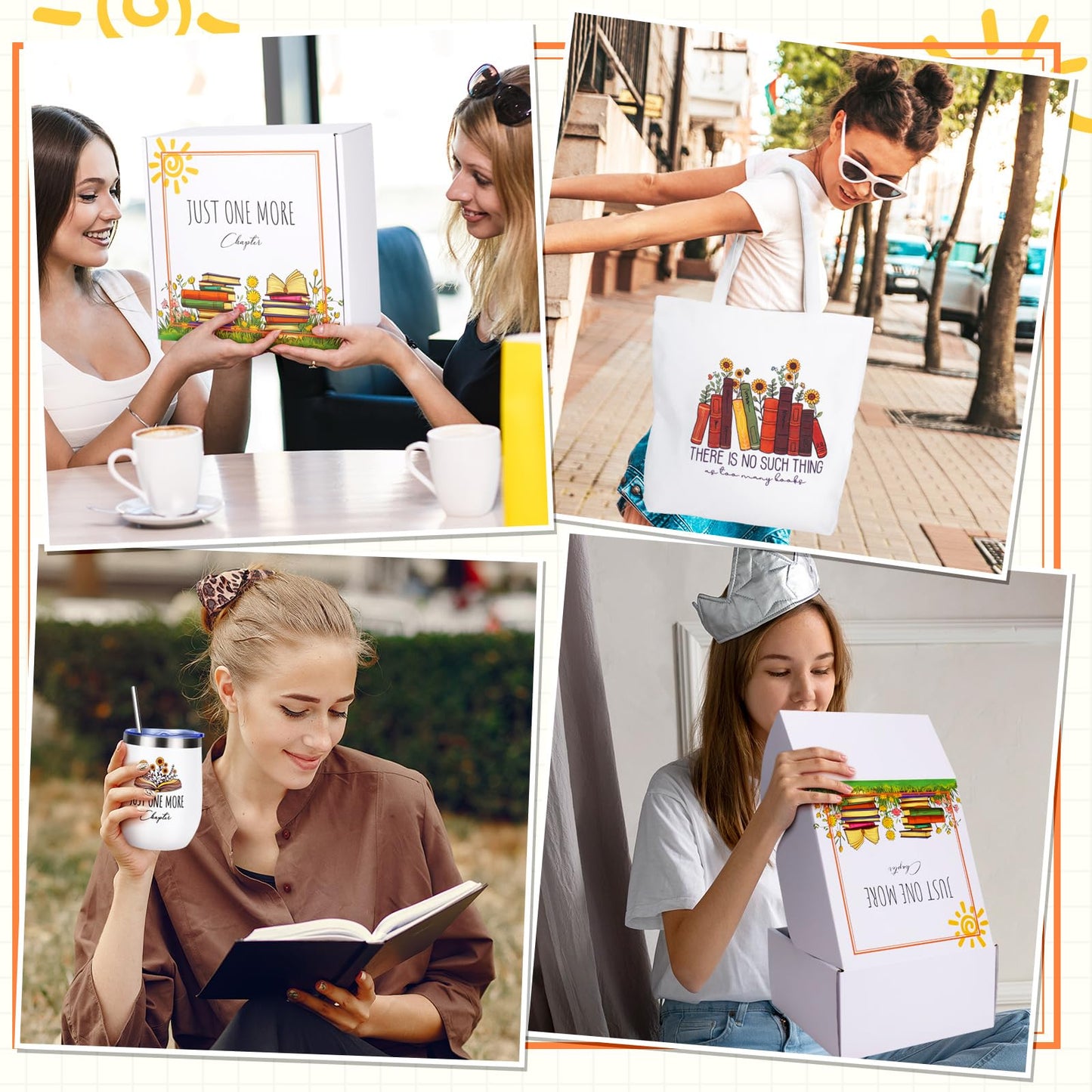 12PCS Gifts for Book Lovers-Book Lovers Gifts for Women, Bookish Gifts for Readers, Librarians, Bookworms, Mothers Day, Sunshine Box Birthday Gifts for Book Reading Lovers Book Themed Gifts for Women