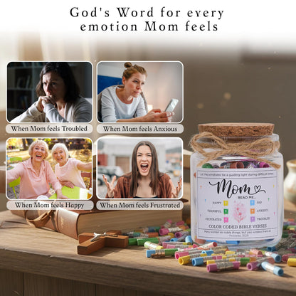 SOLMAY Bible Read This When Bible Verses Jar for Mom — Birthday Gifts for Mom from Son Daughter, Religious Christian Gifts for Mom, Sentimental Gift for Mom, Scripture Jar with Affirmation Cards