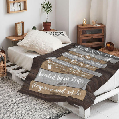 Christian Gifts for Men, Religious Gifts for Men, Fathers Day Christian Dad Gift, Catholic Gifts, Spiritual Inspirational Bible Gifts, Birthday Encouragement Baptism Gift, Man of God Blanket 60"x50"