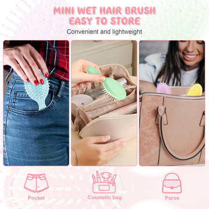 HOFASON 8 PCS Mini Wet Hair Brush, Easter Basket Stuffers for Women Teens Girls Kids, Christmas Stocking Stuffers, Small Gifts for Teen Girls Women, Bachelorette Party Favors, Valentines Day Gifts