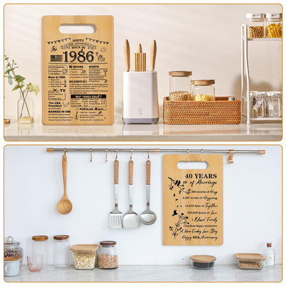 40th Wedding Anniversary for Women Men,Back In 1986&40 Years of Marriage Double sided Cutting Board Gift for Her Him,best 40 years anniversary Decorations for couple