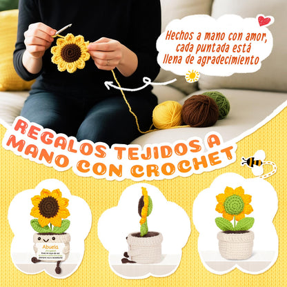 AceThrills Abuela Gifts for Abuela on Birthday Mothers Day, Regalos para Abuela, Regalos de CumpleañOs Navidad para Abuelas Mujer – Girasol Tejido a Mano