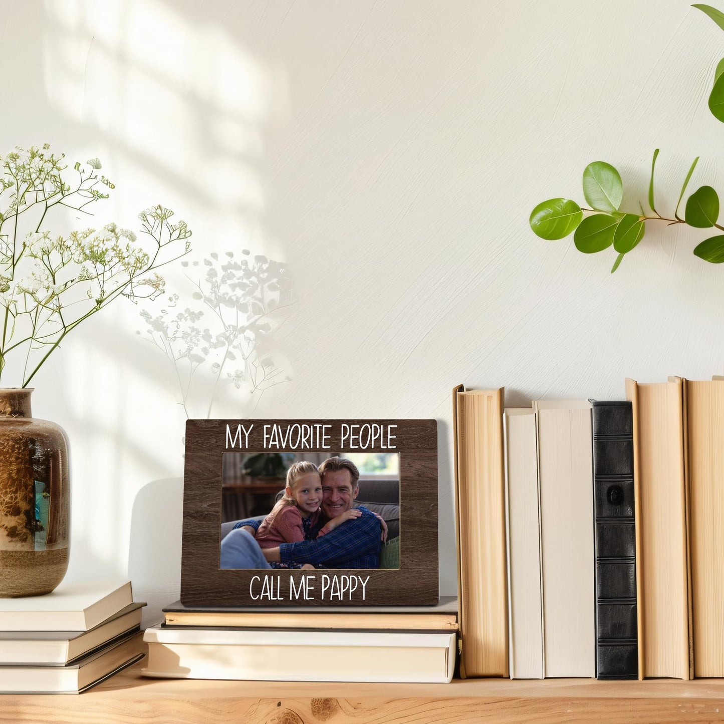 My Favorite People Call Me Pappy Picture Frame, Pappy Grandpa Gifts for Father's Day, Best Grandpa Gifts Photo Frame 4X6, Grandfather Wooden Photo Picture Frames for Desk Tabletop Decor