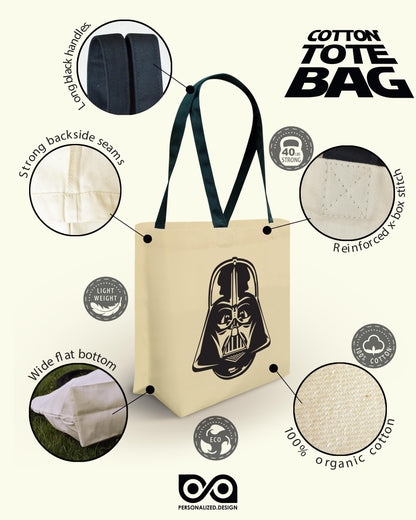 Personalized.Design Reusable Tote Bag Star Wars: Darth Vader - Christmas Party Gift Pouch - Shoulder Shopper with Handles