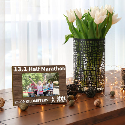 Runner Picture Frame, Half Marathon Gifts for Women Men Running Photo Frame Keepsake, Birthday Christmas Gifts for Runners Home Office Desktop Decoration -009