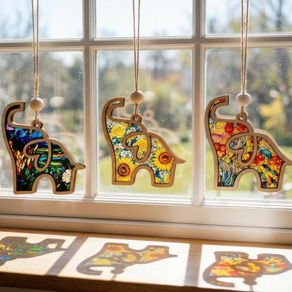Friendship Elephant Ornament with Story Card - Suncatcher Birthday & Holidays Gifts for Women friends ,Best Friend & Sister Special Bond Decor Unique Mother’s Day gift for friends