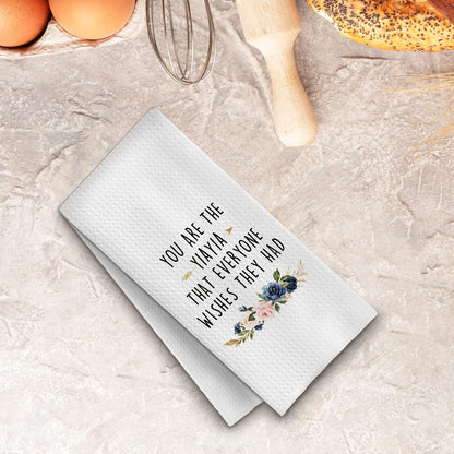 Yiayia Grandma Gifts Kitchen Towels, Grandma Gift from Granddaughter Grandson Dish Tea Towel, Gifts for Yiayia Grandmother Decorative Hand Towels for Kitchen Bathroom, 16x24 Inches