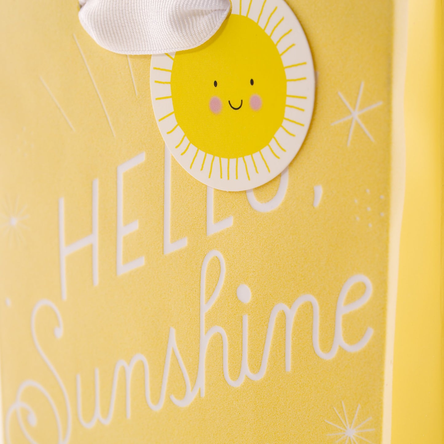 Hallmark 6" Small Yellow Gift Bag with Tissue Paper - Hello Sunshine - For Baby Showers, Birthdays, Get Well or Any Occasion